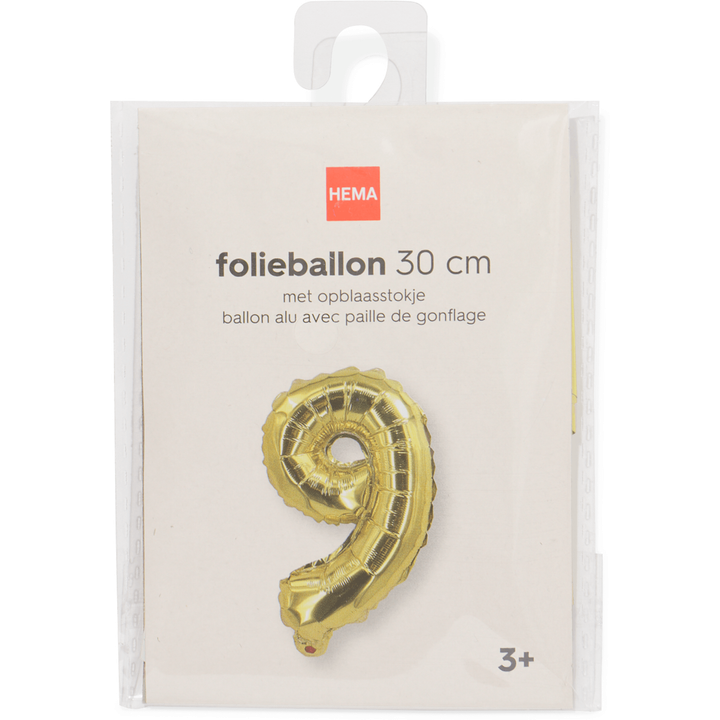 Folieballon Goud 9