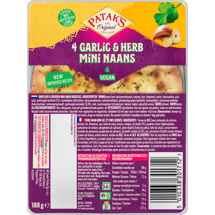 Pataks mini Naan garlic & herbs