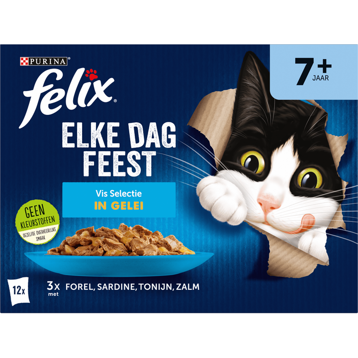 FELIX® Elke Dag Feest Senior Vis Selectie in Gelei Kattenvoer 12x85g