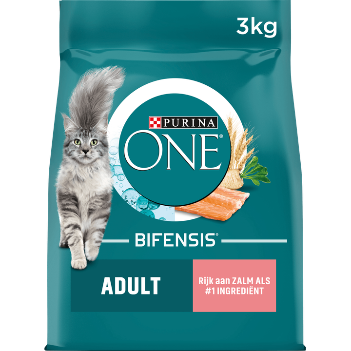 PURINA® ONE Adult Rijk aan Zalm kattenvoer 3 kg