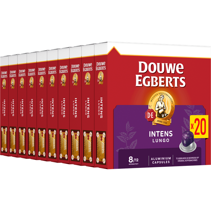 Douwe Egberts Lungo 8 Intens 10 x 20 stuks