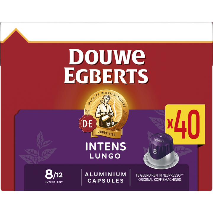 Douwe Egberts Lungo Intens Koffiecups Familiepak 40 Stuks