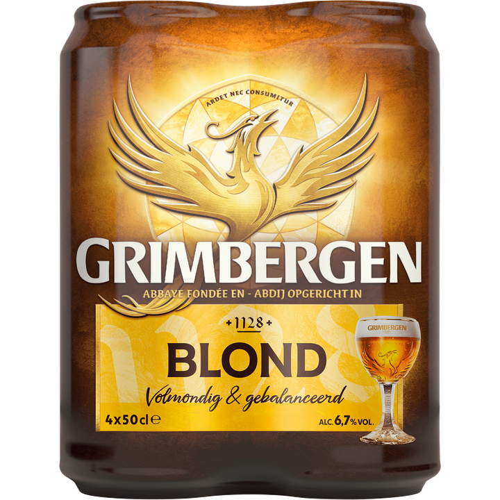 Grimbergen Abdijbier van Hoge Gisting Blond Blikken 4 x 500ml