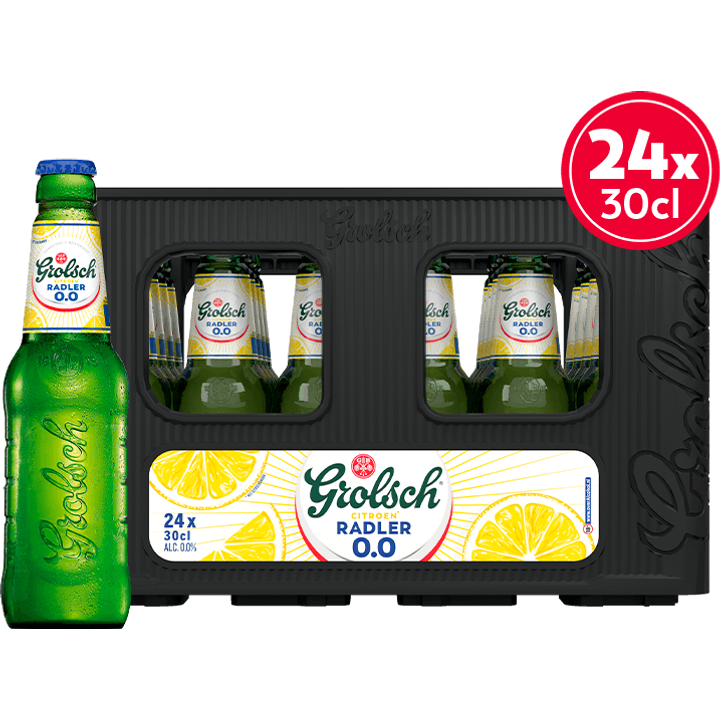 Grolsch - Citroen Radler - 0.0% Alcoholvrij - Krat - 24 x 300ML