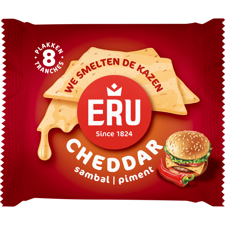 ERU Cheddar Piment Sambal 8 Plakken 150 g