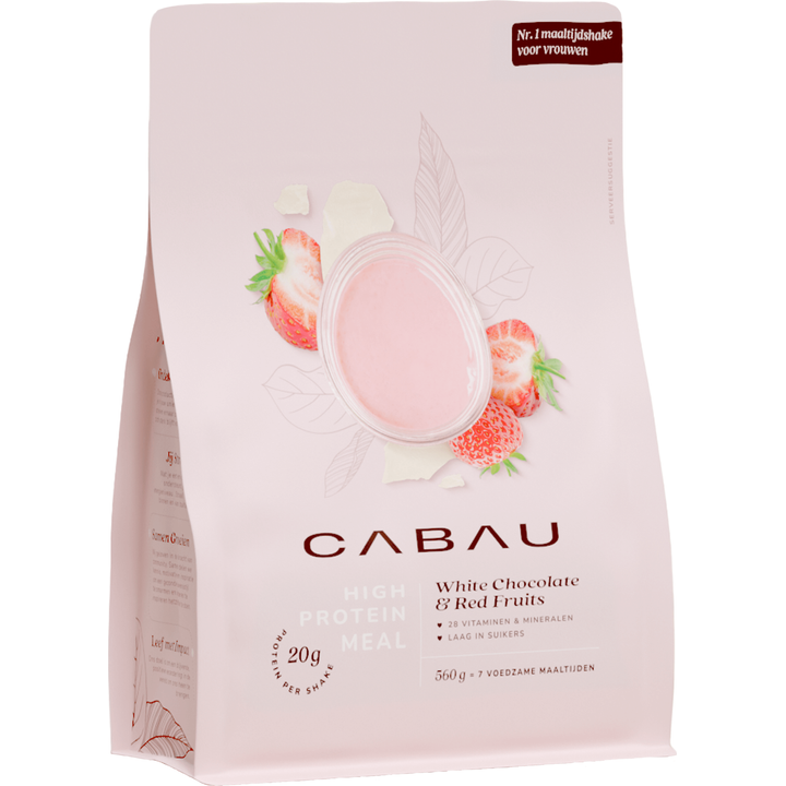High Protein Meal Shake Witte Chocolade Rood Fruit