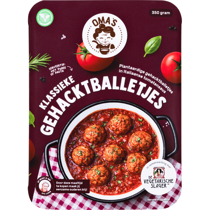 Oma's Gehaktballetjes Tomatensaus Vega 350gr