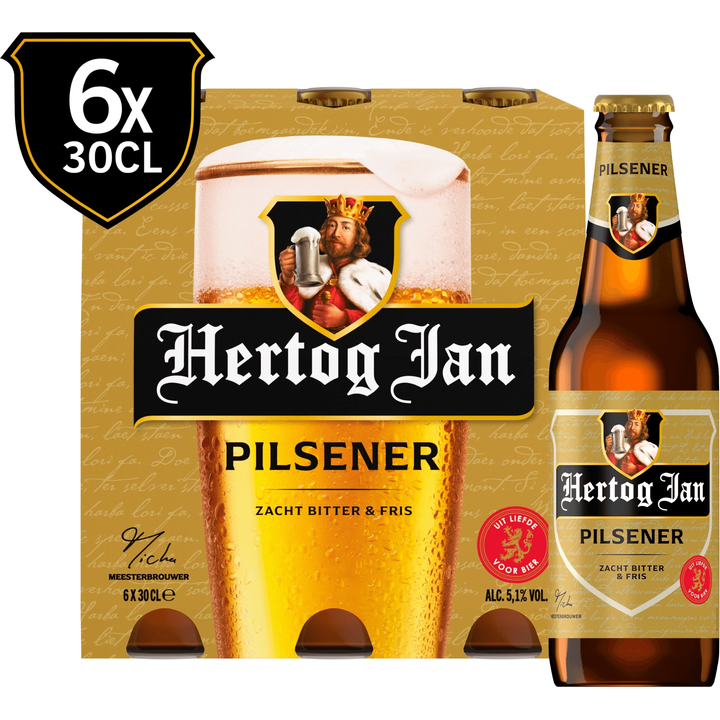 Hertog Jan Pilsener Bier Fles 6 x 30 cl