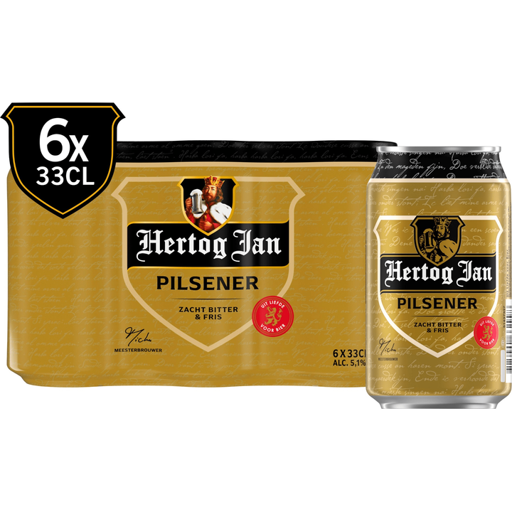 Hertog Jan Pilsener Bier Blik 6 x 33 cl