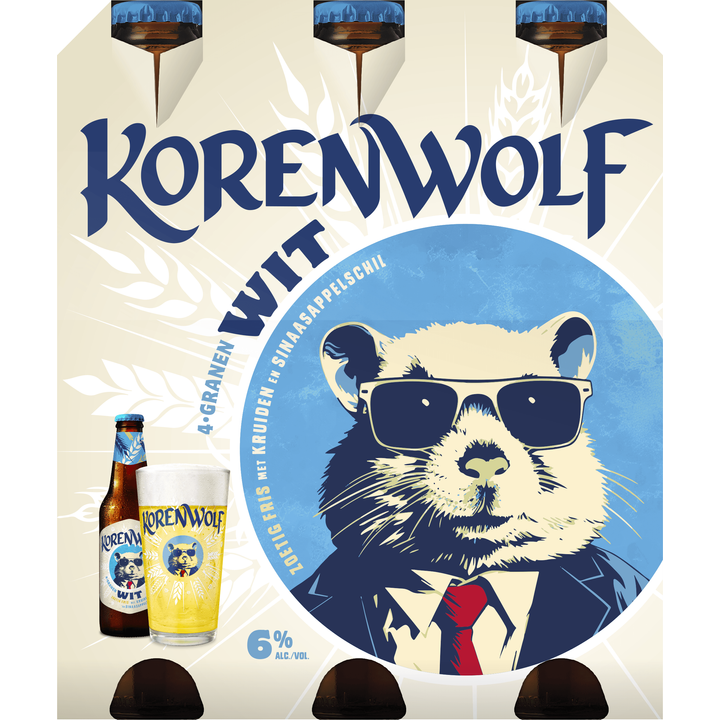 Gulpener Korenwolf 4-Granen Wit 6x300ML