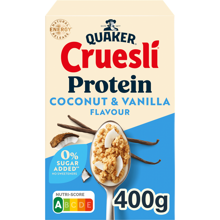 Quaker Cruesli Protein Zero Sugar Added Coconut & Vanilla 400 g