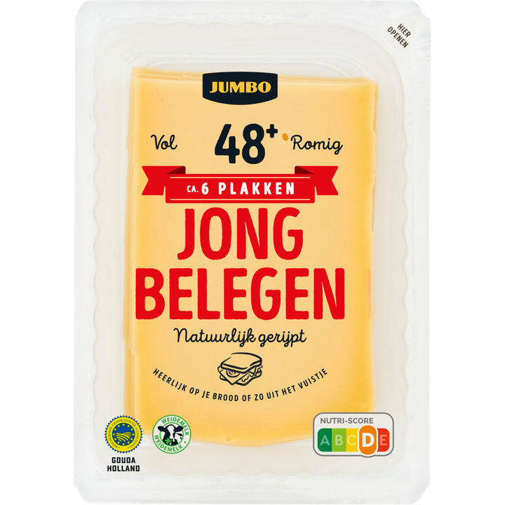 Jumbo Kaas Jong Belegen 48+ Plakken 190 g