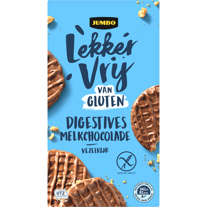 van Gluten Digestives Melkchocolade