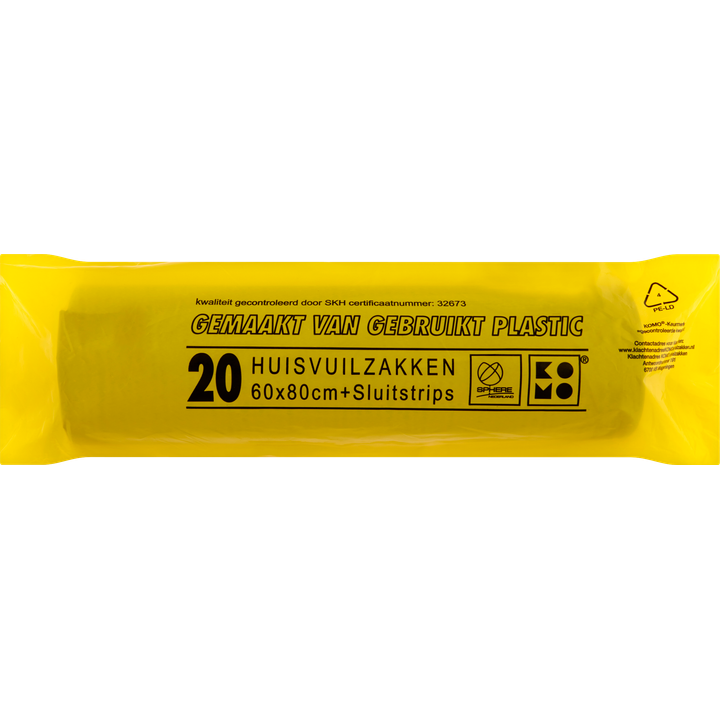 Komo Huisvuilzakken + Sluitstrips 20 Stuks