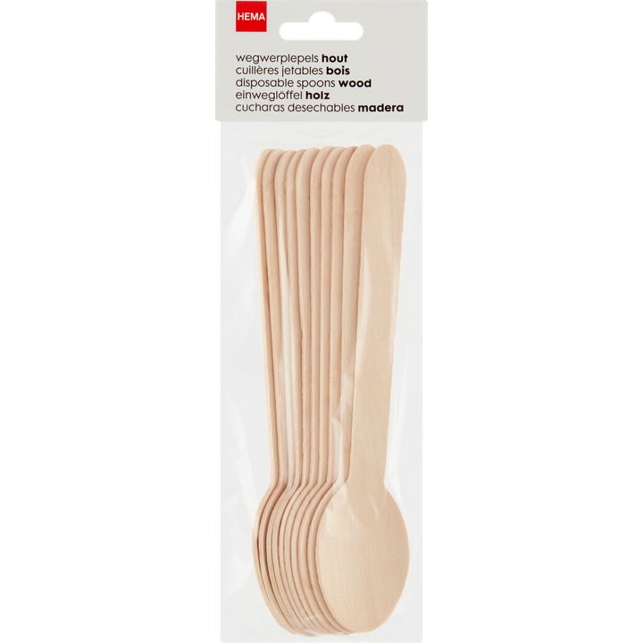 Lepels Hout - 10 Stuks