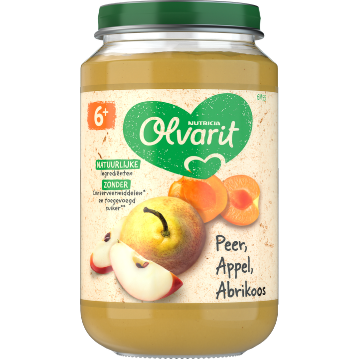 Olvarit Peer Appel Abrikoos 6+ Maanden 200 g