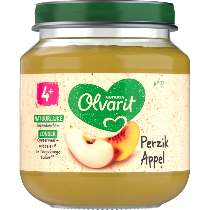 Olvarit Perzik Appel 4+ Maanden 125 g