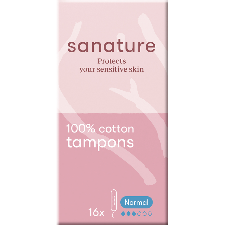 Sanature 100% Katoenen Tampons Normal 16 Stuks