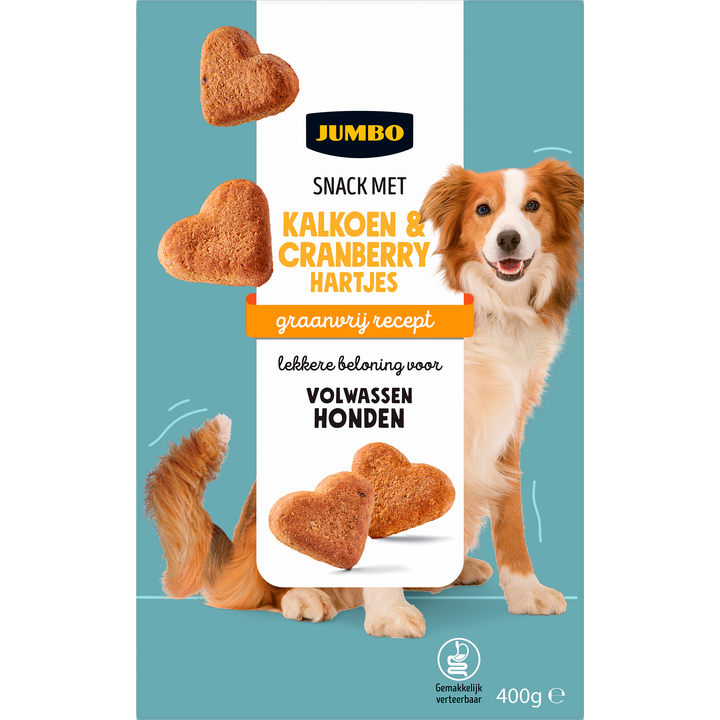 Snack met Kalkoen & Cranberry Hartjes