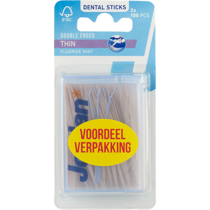 Jordan Tandenstokers Voordeelverpakking 2 x 100 Stuks