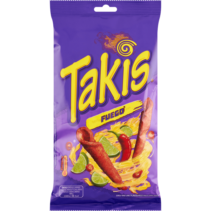 Takis Fuego Chilli and Lime Flavoured Fried Corn Snack 100 g
