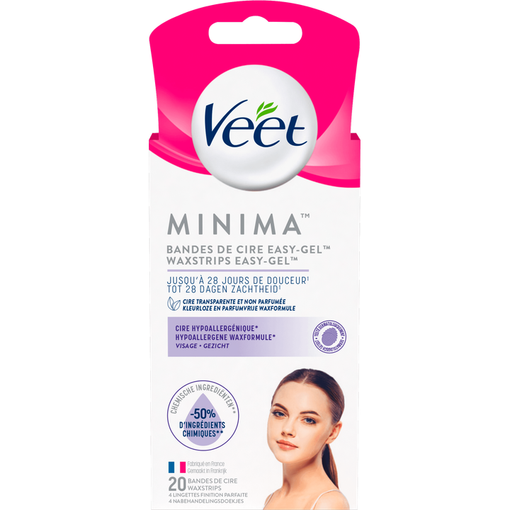 Veet Pure Koude Wasstrips Gezicht Hypoallergene 20 Stuks