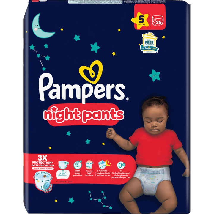Pampers Baby-Dry Night Luierbroek Maat 5, 140 Luiers 12kg-17kg, Pampers Night Pants Bieden Extra Bescherming De Hele Nacht Lang Pampers Baby-Dry Night Luierbroek Maat 5, 140 Luiers 12kg-17kg, Pampers Night Pants Bieden Extra Bescherming De Hele Nacht Lang