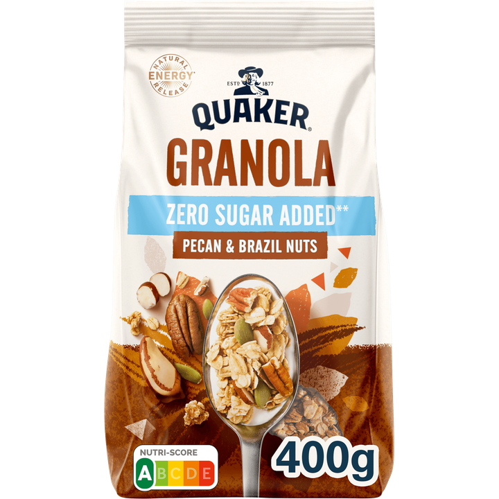 Quaker Zero Sugar Added Granola Pecan- & Paranoten 400 gr