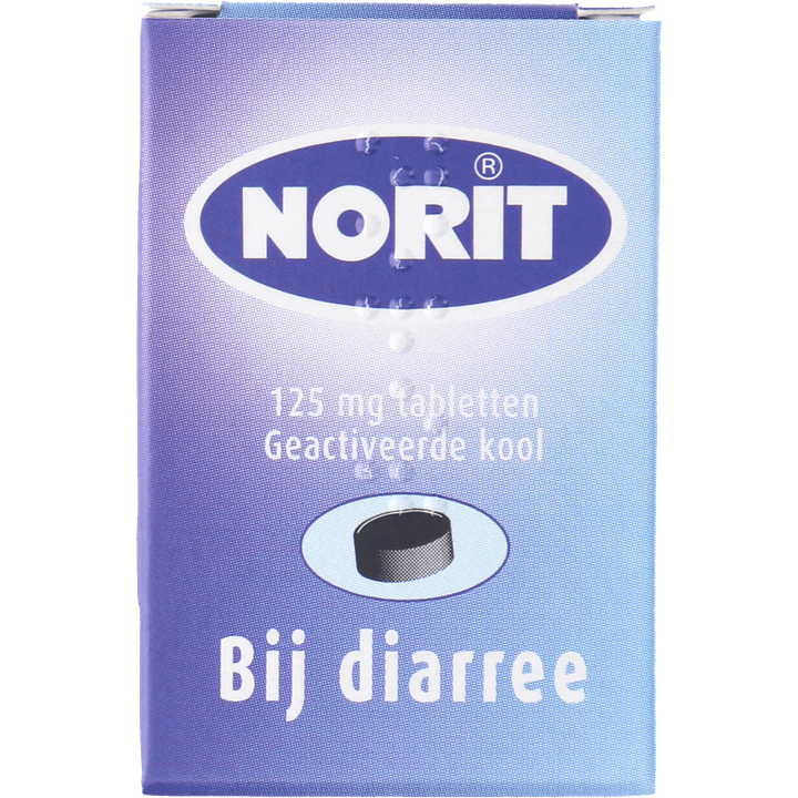 Norit Tabletten diarreeremmers 125 mg, 50 stuks