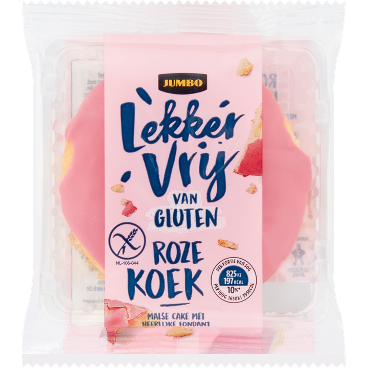 Gluten Free Bakery Holland Jumbo Lekker Vrij van Gluten Roze Koek 50 g