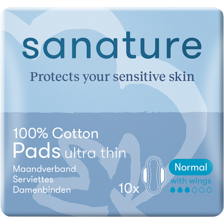 Sanature 100% Katoenen Maandverband Normaal 10 Stuks