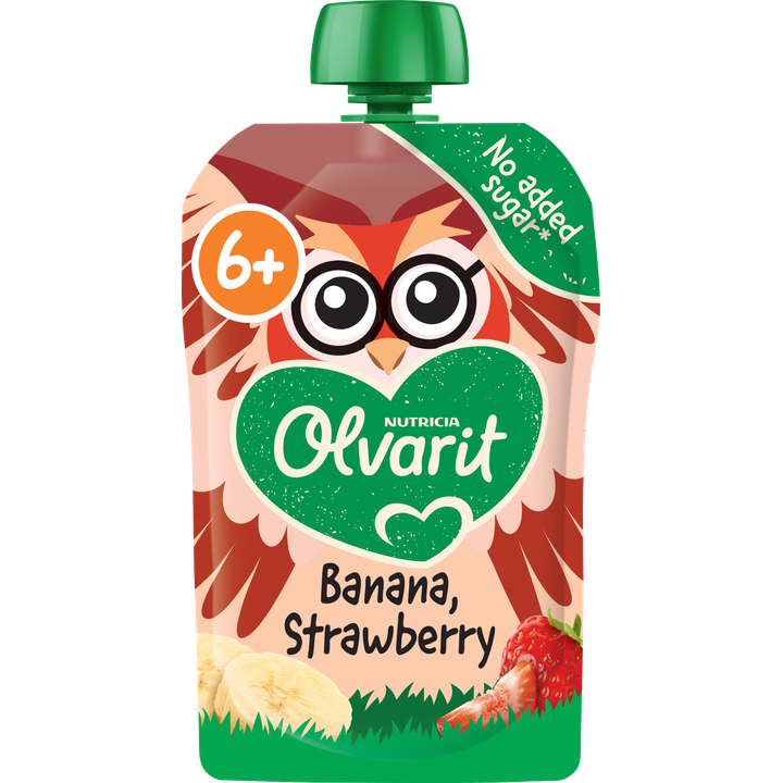Olvarit Knijpfruit Banaan Aardbei 6+ Maanden 100 g