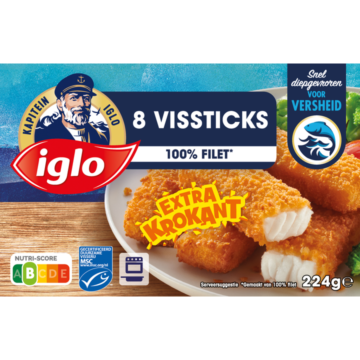 Iglo Vissticks 8 stuks 8 x 28 g