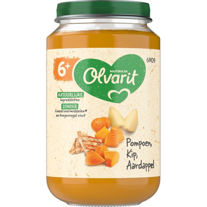 Olvarit 6+ Maanden Pompoen Kip Aardappel 200g