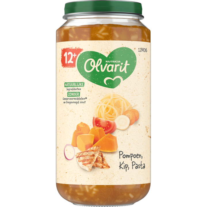 Olvarit 12+ Maanden Pompoen Kip Pasta 250g