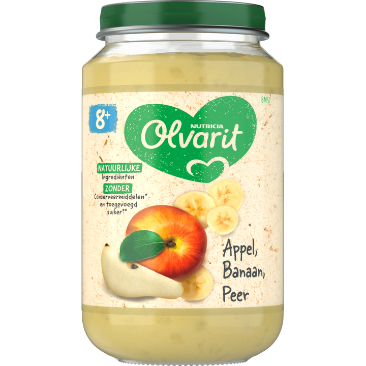Olvarit 8+ Maanden Appel Banaan Peer 200g