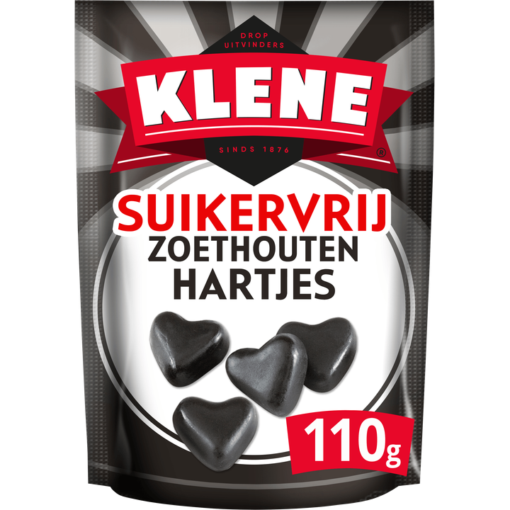 Klene Drop Zoethouten Hartjes Suikervrij 110g