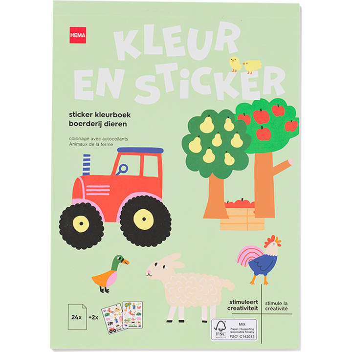 A5 Kleurboek met Stickers Boerderij
