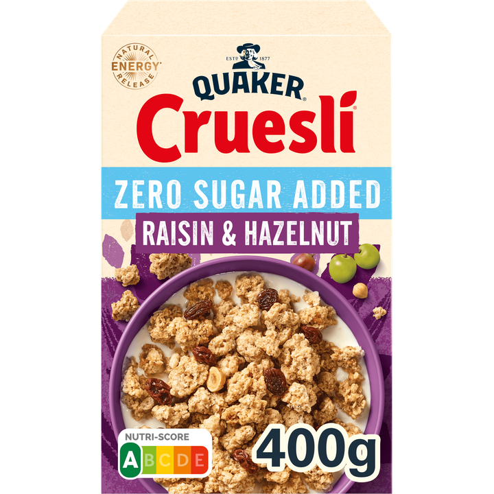 Quaker Cruesli Zero Sugar Added Raisin & Hazelnut 400 gr