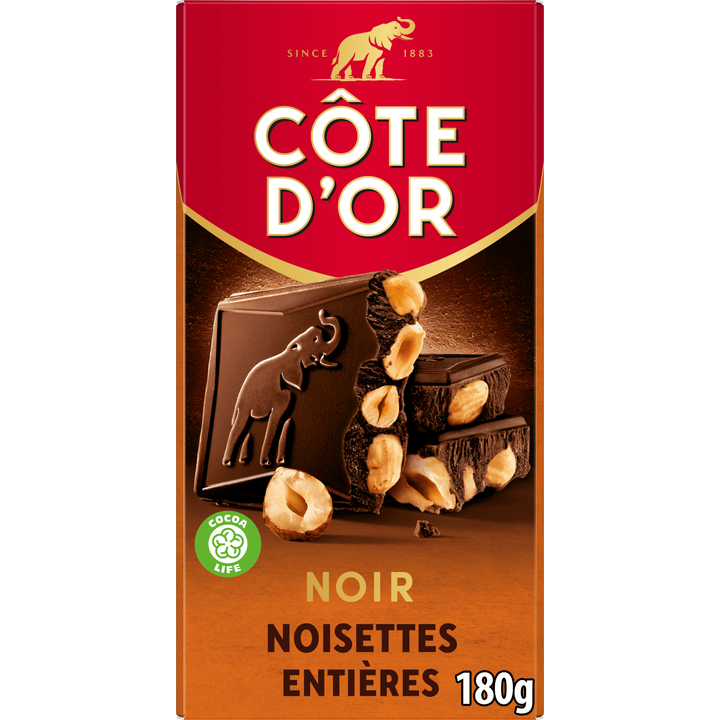 Côte d'Or Bloc Pure Chocoladereep Hele Hazelnoten 180g