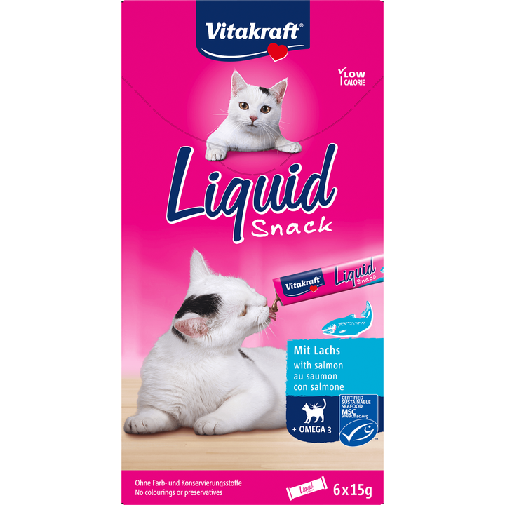 Liquid Snack met Zalm en Omega 3, 6 Stuks