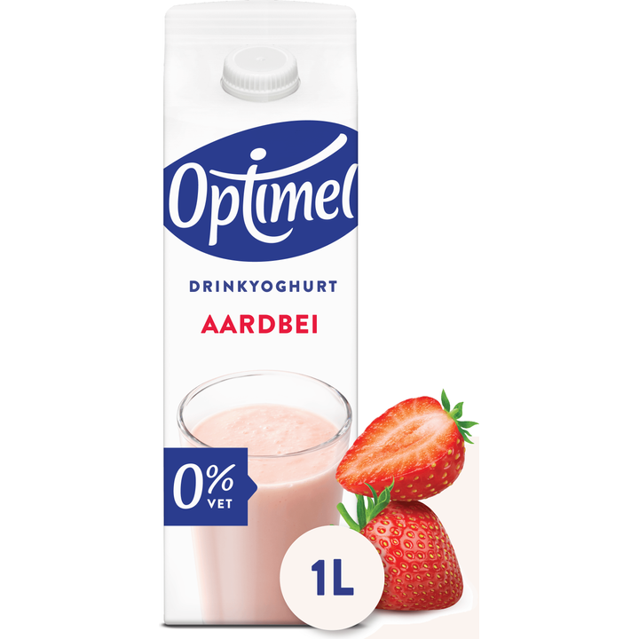 Optimel Drinkyoghurt Aardbei 0% Vet 1L