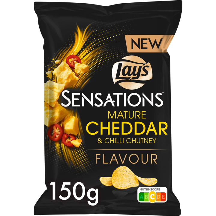 Lay's Sensations Chips Mature Cheddar & Chili Chutney 150 g