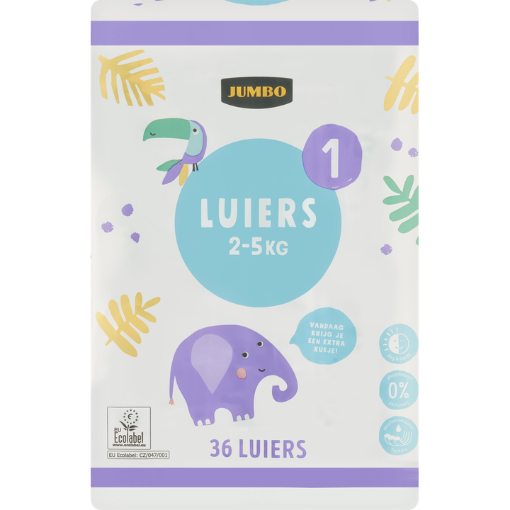 Luiers Maat 1 2- 36 Stuks