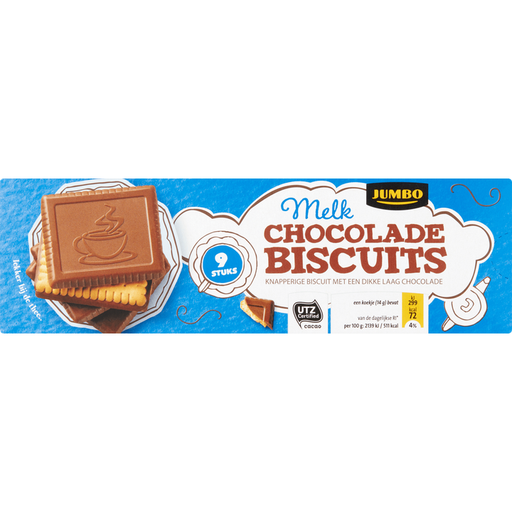 Melkchocolade Biscuits 9 Stuks