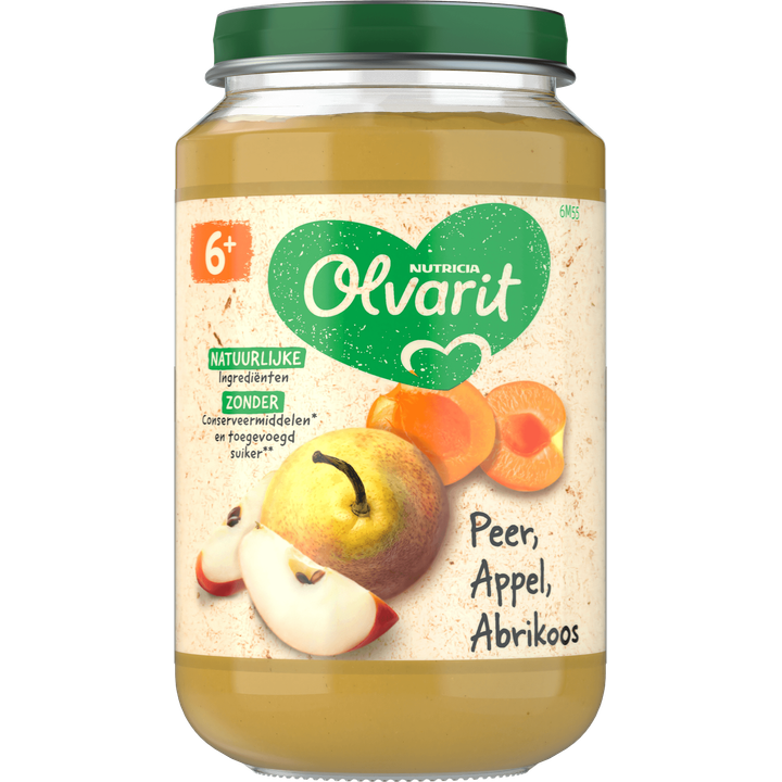 Olvarit Peer Appel Abrikoos 6+ Maanden 200 g