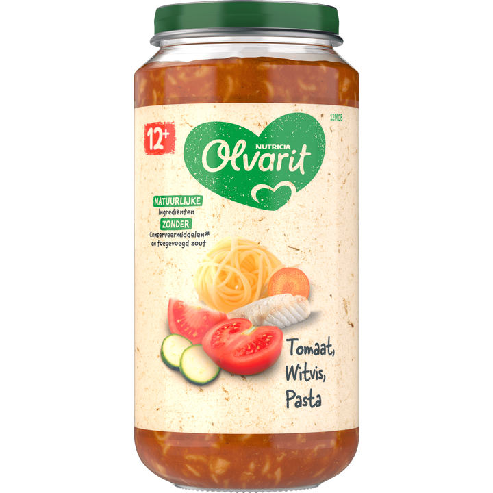 Olvarit Tomaat Witvis Pasta 12+ Maanden 250 g