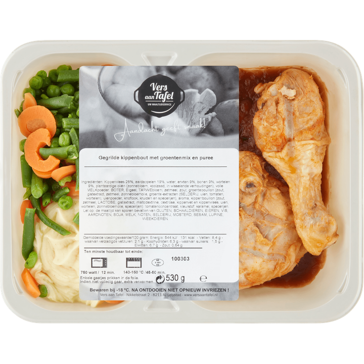 Gegrilde Kippenbout met Groentenmix en Puree