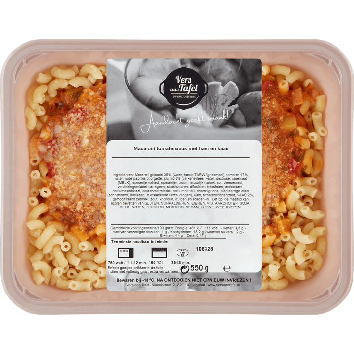 Macaroni Tomatensaus met Ham en Kaas