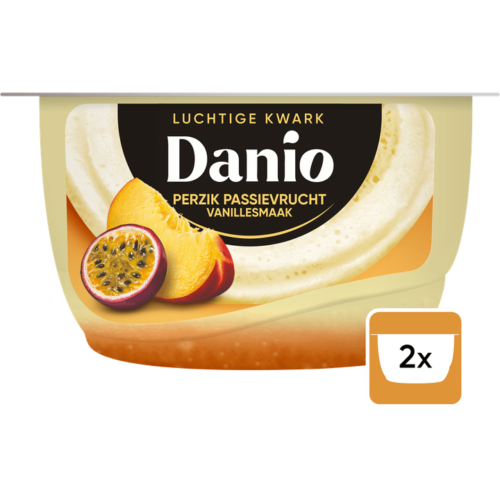 Danio Luchtige Kwark Vanille Perzik Passievrucht 2 x 125g